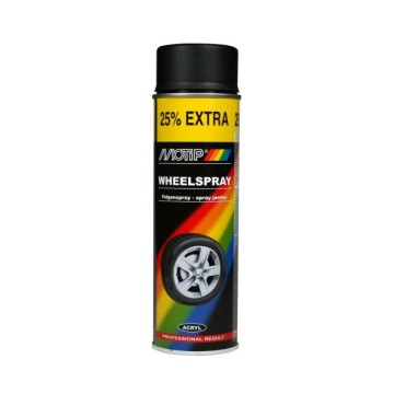 Боя за джанти спрей -MOTIP- акрилна, черна, мат, 500ml