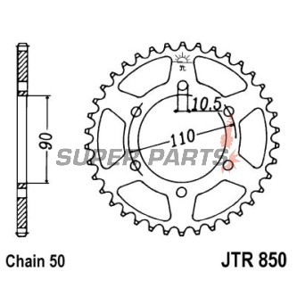 Заден пиньон -JT- JTR850,33, 33 зъба, стоманен, Yamaha XS 650 1975-1981