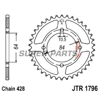 Заден пиньон -JT- JTR1796,51, 51 зъба, стоманен, Suzuki RV 125 2002-2016