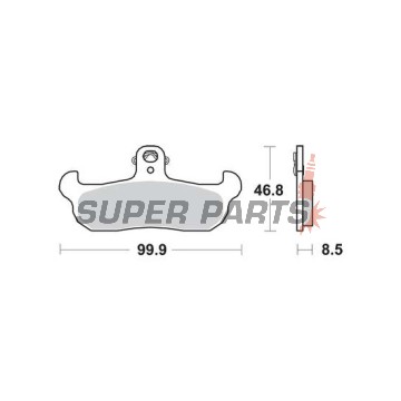 Накладки -TRW- MCB579, Alfer, Aprilia AF1/Tuareg, Cagiva Freccia/WMX, Gilera RC, Husaberg, Husqvarna CR/TE/WR, Kram IT ER, Laverda CR, Moto Morini 125-600 (1987-2000)