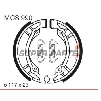 Накладки (челюст) -TRW- MCS990, 110x23mm, PGO Big Max 50/50S Comet50 Galaxy50/90 PM-X50/110 PS50 Super Fifty SYM Husky125 Suzuki AH100 Address TR50S Street Magic UG110 Hokuto