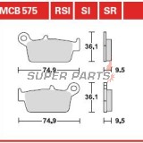 Накладки -TRW- MCB575, CPI Sahel 125, Gas Gas EC/FSE/FSR/MC/SM 125-515cc, Honda CR/CRM/XR 50-650cc, Kawasaki KDX/KLX/KX 125-500cc, Suzuki DR-Z/RM 125-400cc, Yamaha WR/YZ 125-426cc