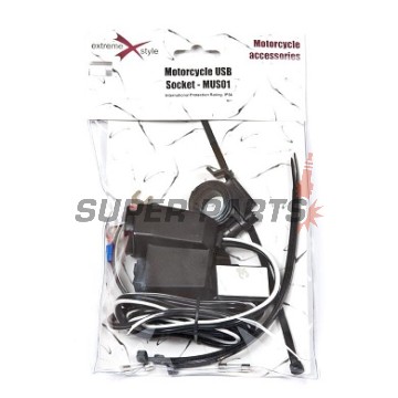 USB адаптер със запалка -4 RIDE- 12V, 2.1A, с държач за кормило 22mm - универсален