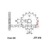 Преден пиньон -JT- JTF416,15, 15 зъба, Suzuki RM 80 1997-2001, RM 85 2002-2018, Yamaha DT 175 1978-1981, RD 125 1976-1977, RS 125 1976, YZ 80 1984, 1993-2001