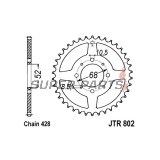 Заден пиньон -JT- JTR802,40, 40 зъба, стоманен, Kawasaki KC 100 1980, KE 100 1979, 1992-1999, 2001, KH 100 1978, KM 100 1976-1978, Suzuki A 100 1977-1980, A 80 1974-1976, DS 80 1978-1979, 1982-2000, FL 125 2007-2010, GP 100 1978