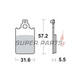Накладки -TRW- MCB578, Aprilia AF1/RS/RX/SX/Tuono/Tuareg 50, Cagiva Aletta/Elefant/W8 125-200, Derbi GPR 50/75, Fantic Caballero/Koala/Raider, KTM SX 60/65, Malaguti Centro/F15 Firefox 50, Simson Schikra/Sperber 50/125, Yamaha DT 50R