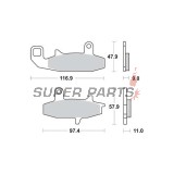 Накладки -TRW- MCB597, Honda VTZ250 Xelvis, Suzuki DR650/650R/RS/RSE/RE/SE, DR750S-800S Big (1988-1996)
