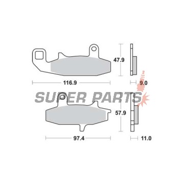 Накладки -TRW- MCB597SV, Honda VTZ250 Xelvis, Suzuki DR650/650R/RS/RSE/RE/SE, DR750S-800S Big (1988-1996)