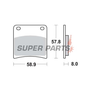 Накладки -TRW- MCB591SV, Kawasaki Z1300/ZG1300 DFI, Z500B, Suzuki GSX600F/750F/1100F Katana, GSX1100G, VX800 (1979-1997)