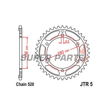Заден пиньон -JT- JTR5,49, 49 зъба, стоманен, Aprilia ETX 125 1985-1987, ETX 350 1988-1990, ETX 50 1984, Moto 650 1995-1999, Pegaso 600 1990, 1992-1993, Pegaso 650 1992-2004, 2007-2009, Tuareg 350 1988-1990, Tuareg 600 1988-1992
