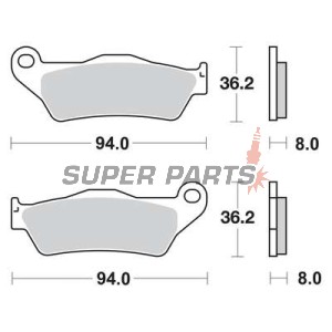 Накладки -TRW- MCB648SV, Alfer 250, Aprilia MX/Mana/Pegaso/RST, ATK Cross/Enduro, BMW G450X/HP2, Ducati Monster, Gas Gas EC, Husqvarna SM/TE/WR, KTM Adventure/EXC/SX, Moto Guzzi Stelvio, Yamaha TT/Majesty