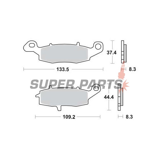 Накладки -TRW- MCB681SH, Kawasaki ER-6F/ER-6N, Versys 650, VN/Vulcan, W650/W800, Z750/ZR-7; Suzuki V-Strom, SV650, GS500, Bandit, Intruder/VanVan (1995-2020)