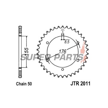 Заден пиньон -JT- JTR2011,45, 45 зъба, стоманен, Triumph Daytona 955 1997, 1999-2001, 2003-2006, Speed Triple 1050 2005-2017, 2019, Speed Triple 900 1997-1998, Speed Triple 955 1999-2004, Sprint 1050 2005-2015, Sprint 955 1999-2004