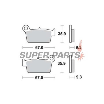 Накладки -TRW- MCB739RSI, Aprilia MXV/RXV/SXV, Beta RR, Gas Gas EC, Kawasaki KLX/KX/KXF, Sherco SE/SM, Suzuki DR-Z/RM-X/RM-Z, TM EN/MX/SMR/SMX, Yamaha WR/YZ 50-550cc, 2001-2020