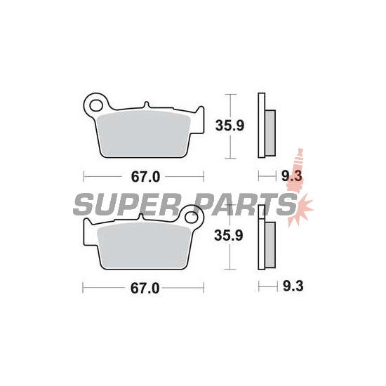 Накладки -TRW- MCB739RSI, Aprilia MXV/RXV/SXV, Beta RR, Gas Gas EC, Kawasaki KLX/KX/KXF, Sherco SE/SM, Suzuki DR-Z/RM-X/RM-Z, TM EN/MX/SMR/SMX, Yamaha WR/YZ 50-550cc, 2001-2020