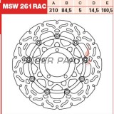 Спирачен диск -TRW- MSW261RAC, 310mm, Triumph Daytona 600/650/675/675R (2002-2012) / Speed Four 600 (2002-2005) / Street Triple 675/675R (2007-2012) / TT 600 (2000-2003)