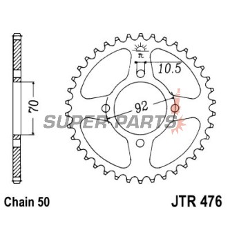 Заден пиньон -JT- JTR476,45, 45 зъба, стоманен, Kawasaki Z 400 1978-1980, Z 440 1980-1983