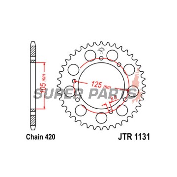 Заден пиньон -JT- JTR1131,45, 45 зъба, стоманен, Aprilia RX 50 2006-2017, SX 50 2006-2011, Derbi R-DRD 50 2004-2005, Senda 50 2000-2014, 2018, Gas Gas Rookie 50 2002-2005, Gilera RCR 50 2003-2007, 2011-2014, SMT 50 2003-2006