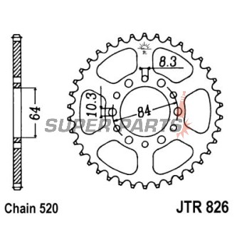 Заден пиньон -JT- JTR826,47, 47 зъба, стоманен, Suzuki GSX 250 1982-1983