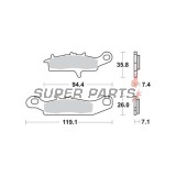Накладки -TRW- MCB757SI, Kawasaki Brute Force 650, KFX 450R/700 V-Force, KVF/Prairie 650-700; Suzuki LT-V 700 Twin Peaks, Polaris Ranger RZR 800