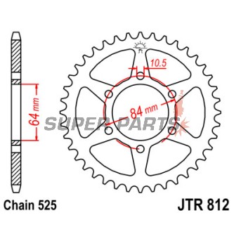 Заден пиньон -JT- JTR812,41, 41 зъба, стоманен, Suzuki GT 250 1973-1975