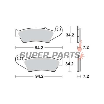 Накладки -TRW- MCB669SI, Aprilia MXV/RXV, Beta RR, Gas Gas EC/FSE/FSR/MC, Honda CR/CRF/XR/XL, Kawasaki KDX/KLX/KX, Suzuki DR-Z/RM/RM-Z, Yamaha WR/YZ/XT (1993-2020)