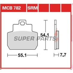 Накладки -TRW- MCB782, Piaggio/Vespa GTS 250/250ie/ABS (2005-2016), GTV 250/300 (2007-2014), MP3 125/125ie (2006-2008), X8 125/150/200/250/400 (2005-2008), X9 125/250 Evolution (2005-2008)