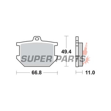 Накладки -TRW- MCB68, Yamaha SR500 (1984-1989), XJ650 (1980-1982), XS250/360/650/750/850/1100 (1976-1983), XV1000 TR1 (1981-1984)