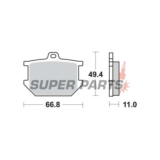Накладки -TRW- MCB68, Yamaha SR500 (1984-1989), XJ650 (1980-1982), XS250/360/650/750/850/1100 (1976-1983), XV1000 TR1 (1981-1984)