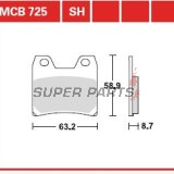 Накладки -TRW- MCB725, Yamaha FZS Fazer, XJR 1300/SP/Racer - 1000-1300cc, 2001-2016