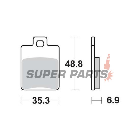 Накладки -TRW- MCB695EC, CPI GTR (2002-2006); Derbi Sonar (2010-2012); Gilera Runner/Runner SP (1999-2005), Stalker (1997-2005); Peugeot Tweet (2010); Piaggio Fly (2006-2014), Zip/Zip II (2000-2010)