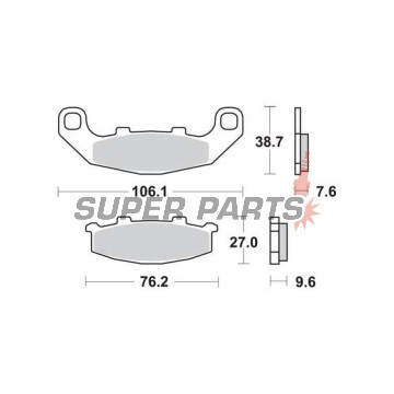 Накладки -TRW- MCB586, Kawasaki GPX400R, GPZ500S/500R, KR-1 250, Xantus 400, Zephyr 400/550, ZXR250, Suzuki GSX1100G, RGV250 (1987-2004)