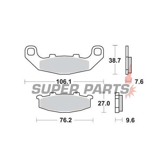 Накладки -TRW- MCB586, Kawasaki GPX400R, GPZ500S/500R, KR-1 250, Xantus 400, Zephyr 400/550, ZXR250, Suzuki GSX1100G, RGV250 (1987-2004)