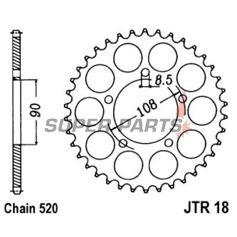 Заден пиньон -JT- JTR18,43, 43 зъба, стоманен, MZ/MUZ Skorpion 660 1995-2001, Tour 660 1997-1998