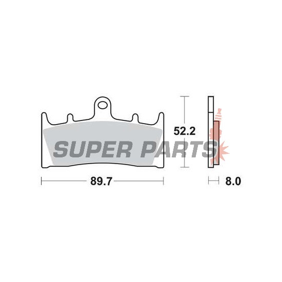 Накладки -TRW- MCB659, Kawasaki VN 1500/1600, ZR 1100, ZRX 1100/1200, ZX-6R 600/636, ZX-7R 750, ZX-9R 900; Suzuki GSF 1200, GSX 1400, GSX-R 1000, VZ 1600 - 1996-2008