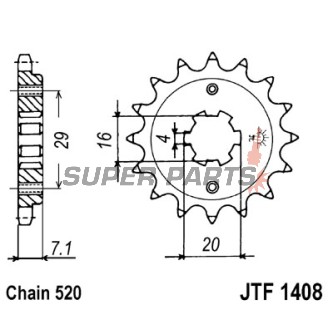 Преден пиньон -JT- JTF1408,15, 15 зъба, Suzuki RV 200 2016, TSR 200 1990-1992