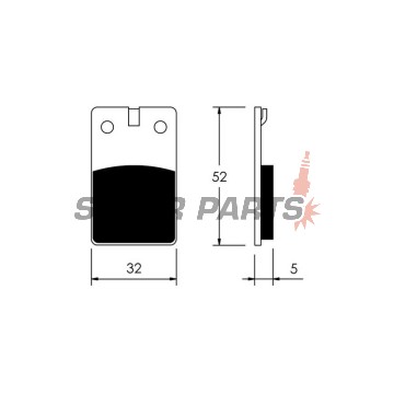 Комплект дискови накладки -VICMA- VIC-O711, Aprilia Red Rose 50, Gilera 503/Bullit, Malaguti CR1/F12/F15/Fifty 50 1983-2001