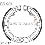 Накладки (челюст) -TRW- MCS981, 125x17mm, Honda CN Helix 250, Piaggio Ape 50/150/175, Vespa PK/PX/Primavera 50-125, Vespa Classic Vespa 125/150 (1951-2000)