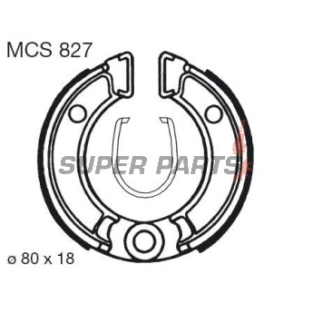 Накладки (челюст) -TRW- MCS827, 80x18mm, Honda NB50 Melody NC50 Express ND50 Melody NE50 Vision NP50 Melody Mini NX50 Caren QR50 XR50R Monkey Z/ZB50 Peugeot ST50 STL50 Suzuki DR-Z70 Yamaha TT-R50/50E