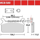 Накладки -TRW- MCB580, Harley-Davidson FLHR / FLHS / FLHT / FLHTC / FLST / FLT / FLTC / FLTR / FXDL 1340 + Honda CB125T / CB125T2 Twin (1978-1998)
