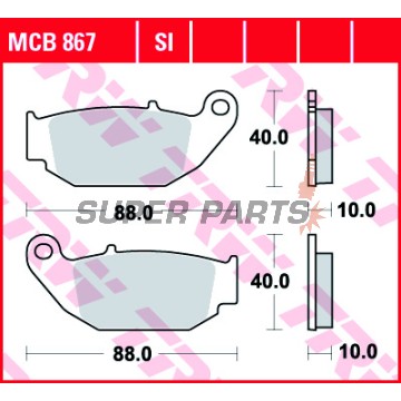 Накладки -TRW- MCB867SI, Honda MSX/Grom 125