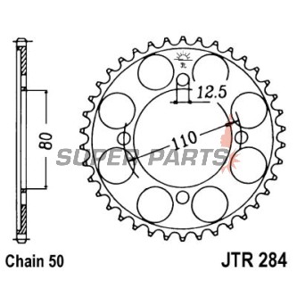 Заден пиньон -JT- JTR284,48, 48 зъба, стоманен, Honda CB 650 1979-1982, CB 750 1969-1978, 1981-1982