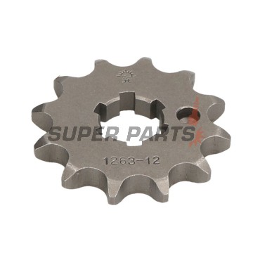 Преден пиньон -JT- JTF1263,12, 12 зъба, Suzuki TF 100/185 1981, TF 125 1979-2011, Yamaha AG 200 1984-2006, RD 125 1982-1987, RT 180 1990-1998, SR 125 1992-2003, TZR 125 1987-1993, XT 125 2005-2007, XT 225 1992-2007, XTZ 125 2002-2004