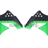Предни странични пластмаси -POLISPORT- черно/зелено, KAWASAKI KX 250 2009-2012