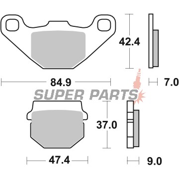 Накладки -BREMBO- 07KA0717, Adly ATV, Aprilia ETX / MX / Pegaso / RX / SX / Tuareg, Beta Alp / M4, Buell Cyclone / Lightning / Thunderbolt, Husqvarna CR / TE / WR, Kawasaki KLE / KLR / KX, MZ Baghira / Mastiff, Peugeot / PGO / Piaggio scooters, Sachs XTC