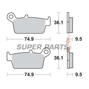 Накладки -TRW- MCB575RSI, CPI Sahel 125, Gas Gas EC/FSE/FSR/MC/SM 125-515cc, Honda CR/CRM/XR 50-650cc, Kawasaki KDX/KLX/KX 125-500cc, Suzuki DR-Z/RM 125-400cc, Yamaha WR/YZ 125-426cc