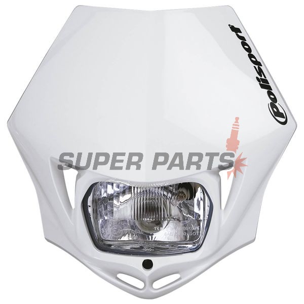 Маска с фар -POLISPORT- бяла, Off Road X-Fuse - универсална