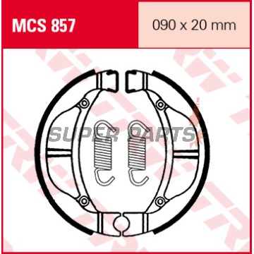 Накладки (челюст) -TRW- MCS857, 90x20mm, Kawasaki KLX 110 (2002-2018), KX 80, Suzuki RM 60 (2003-2005)