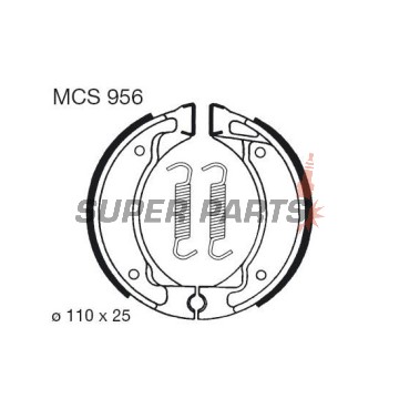 Накладки (челюст) -TRW- MCS956, 110x25mm, MBK Active50 Booster/Booster NG/Booster Rocket Fizz50 Forte50 Flipper50 Yamaha CW50 BWS DT50/80 PW80 RS100 SR125 Crypton105 Breeze50