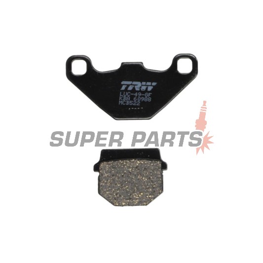 Накладки -TRW- MCB522, Adly Cat/G-Shock/Super Sonic/Thunderbike 50-125, Aprilia RS4 125, SX 50, Honda MB/MCX 80, Kawasaki AR/KD/KDX/KMX/KSR/KX 50-250, KTM SX 60/65, Peugeot Speedfight/Buxy/Trekker/Vivacity 50-100, Suzuki AH Address, RM 80X